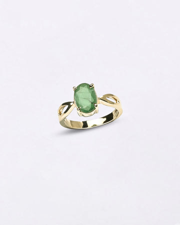 Modern Grace Emerald Ring in 18K Hallmark Gold from Myra Gems
