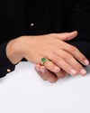 Stylish Emerald Ring in 18K Gold from Myra Gems
