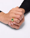 Royal Emerald Ring in 750 Hallmark Gold Urja for Gemini from Myra Gems
