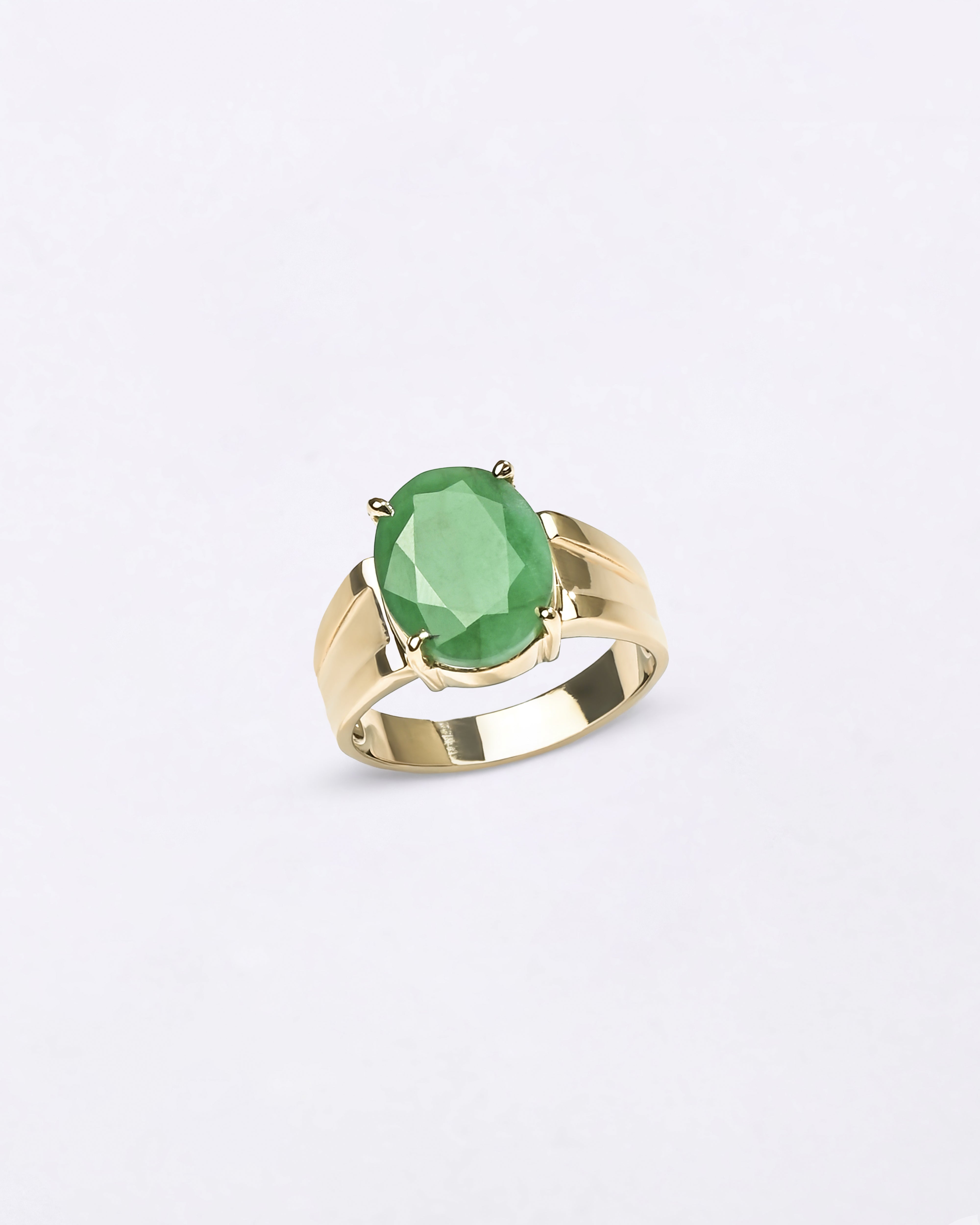 Statement Emerald (Panna) Ring in Gold - Urja