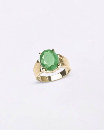 Stylish Emerald Ring in 18K Gold from Myra Gems