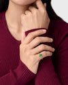 Sleek Emerald (Panna) Ring in Gold - Urja