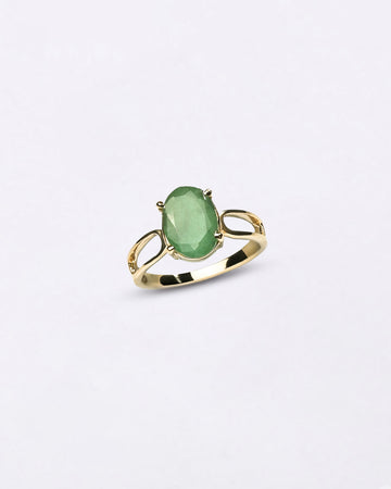 Sleek Emerald (Panna) Ring in Gold - Urja