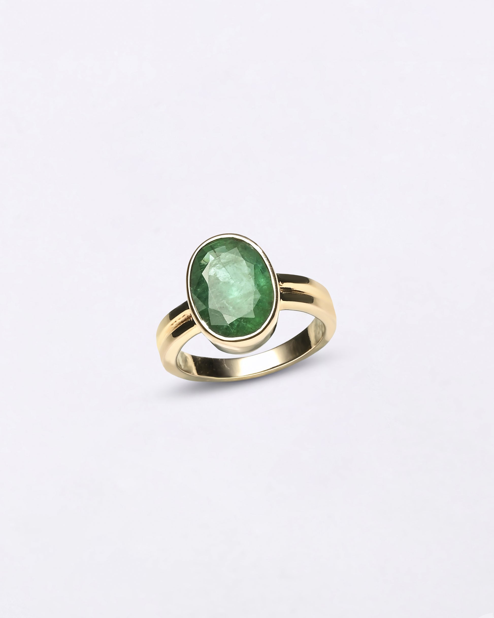Celestial Emerald Panna Ring in 18K Hallmark Gold from Myra Gems