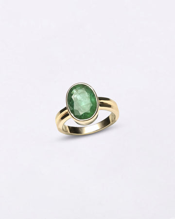 Celestial Emerald Panna Ring in 18K Hallmark Gold from Myra Gems
