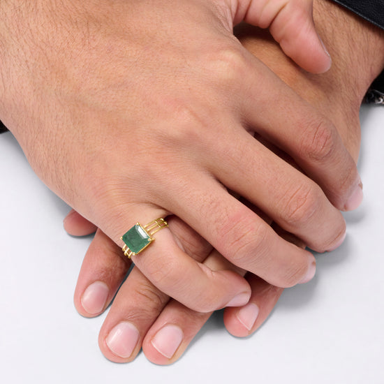 Genuine and Original Emerald Panna Ring Online Gold from Myra Gems