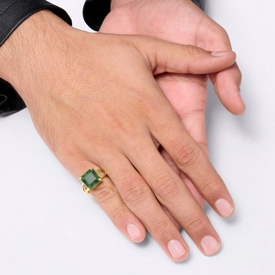Buy Emerald Gemstone Ring in Gold Online from Myra Gems