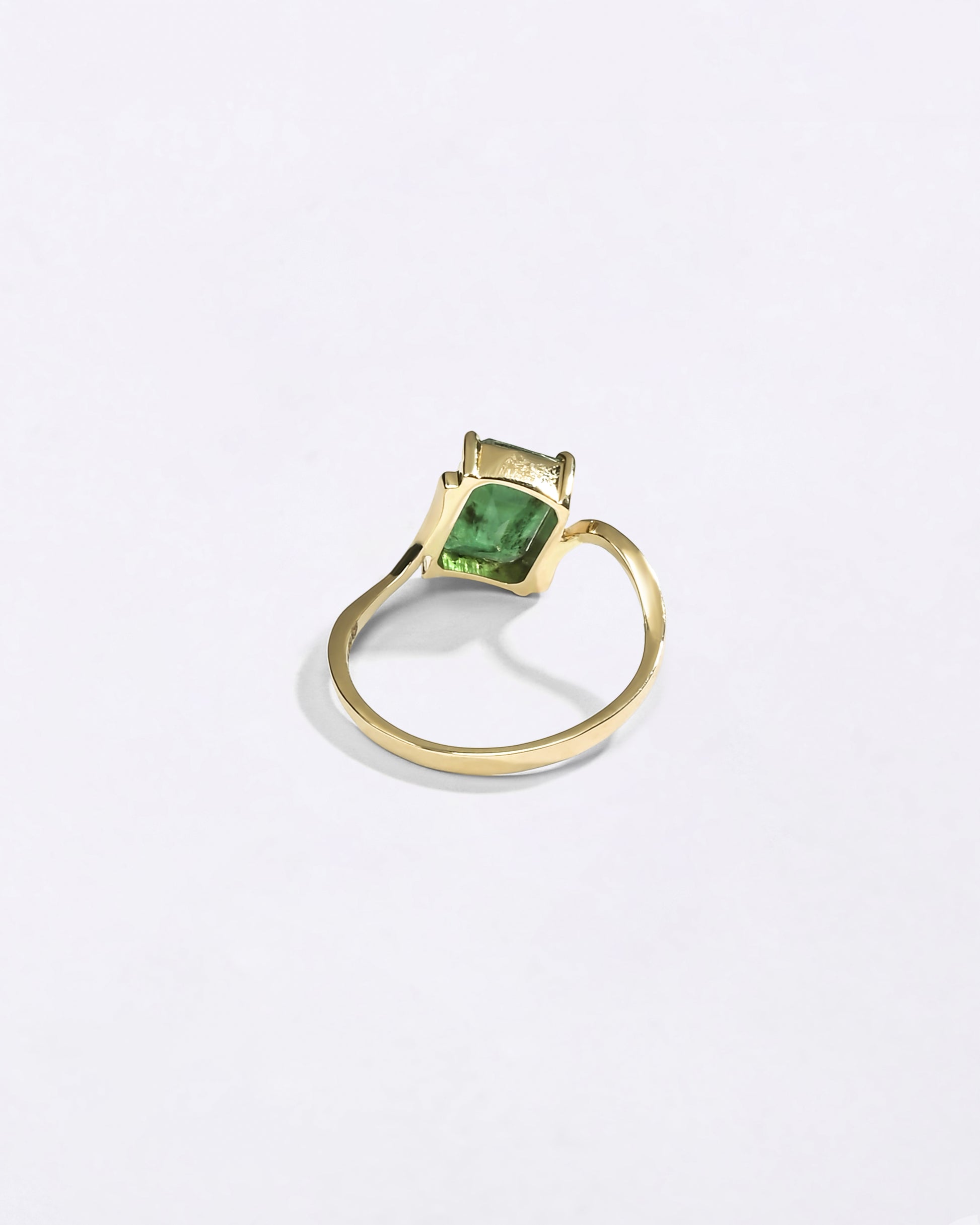 Square cut Radiant Emerald Ring in 18K Hallmark Gold from Myra Gems