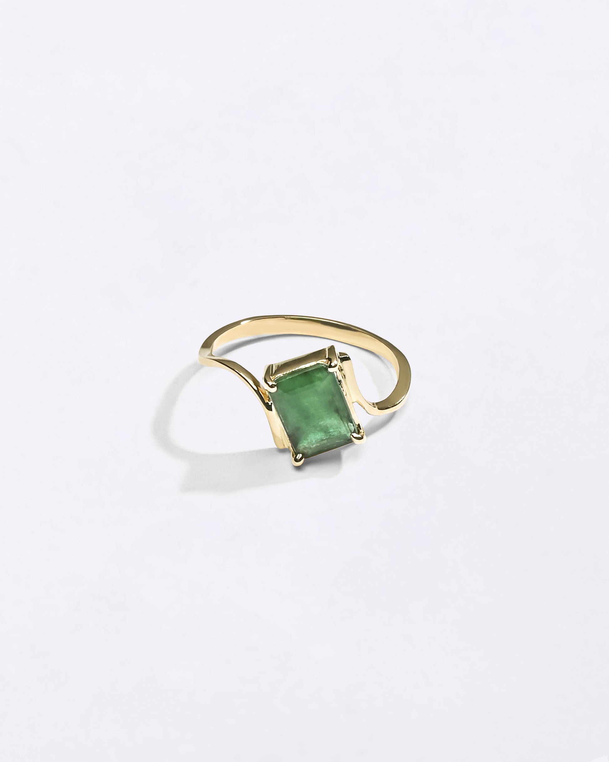 Square cut Radiant Emerald Ring in 18K Hallmark Gold from Myra Gems