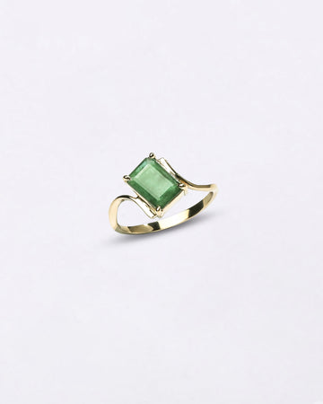 Square cut Radiant Emerald Ring in 18K Hallmark Gold from Myra Gems