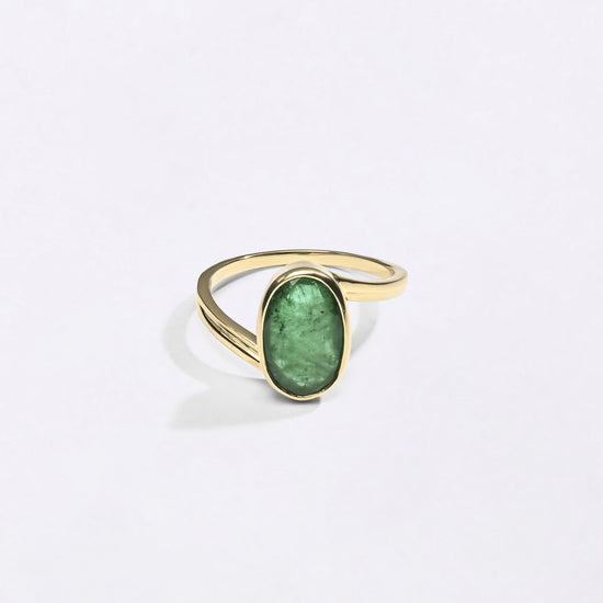 Natural Emerald Ring in Gold for Women for Myra Gems