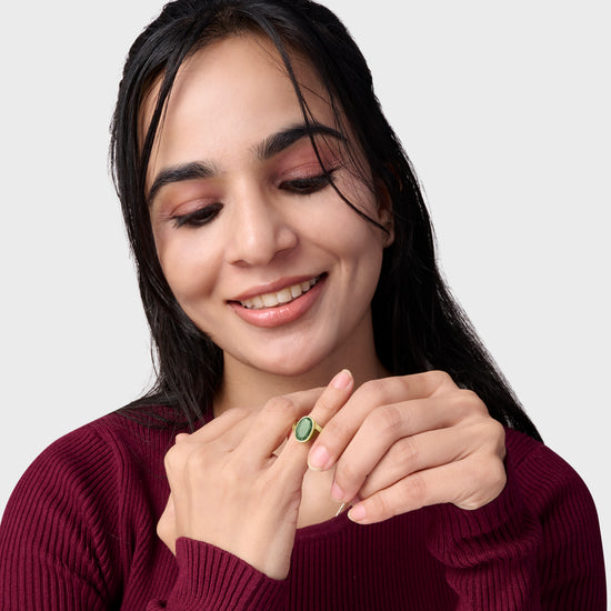 Natural Emerald Ring in Gold for Women for Myra Gems