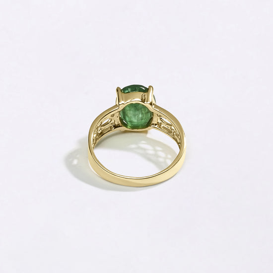 Vintage Bold Green Emerald Ring in 18K Hallmark Gold fron Myra Gems