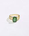 Vintage Bold Green Emerald Ring in 18K Hallmark Gold fron Myra Gems