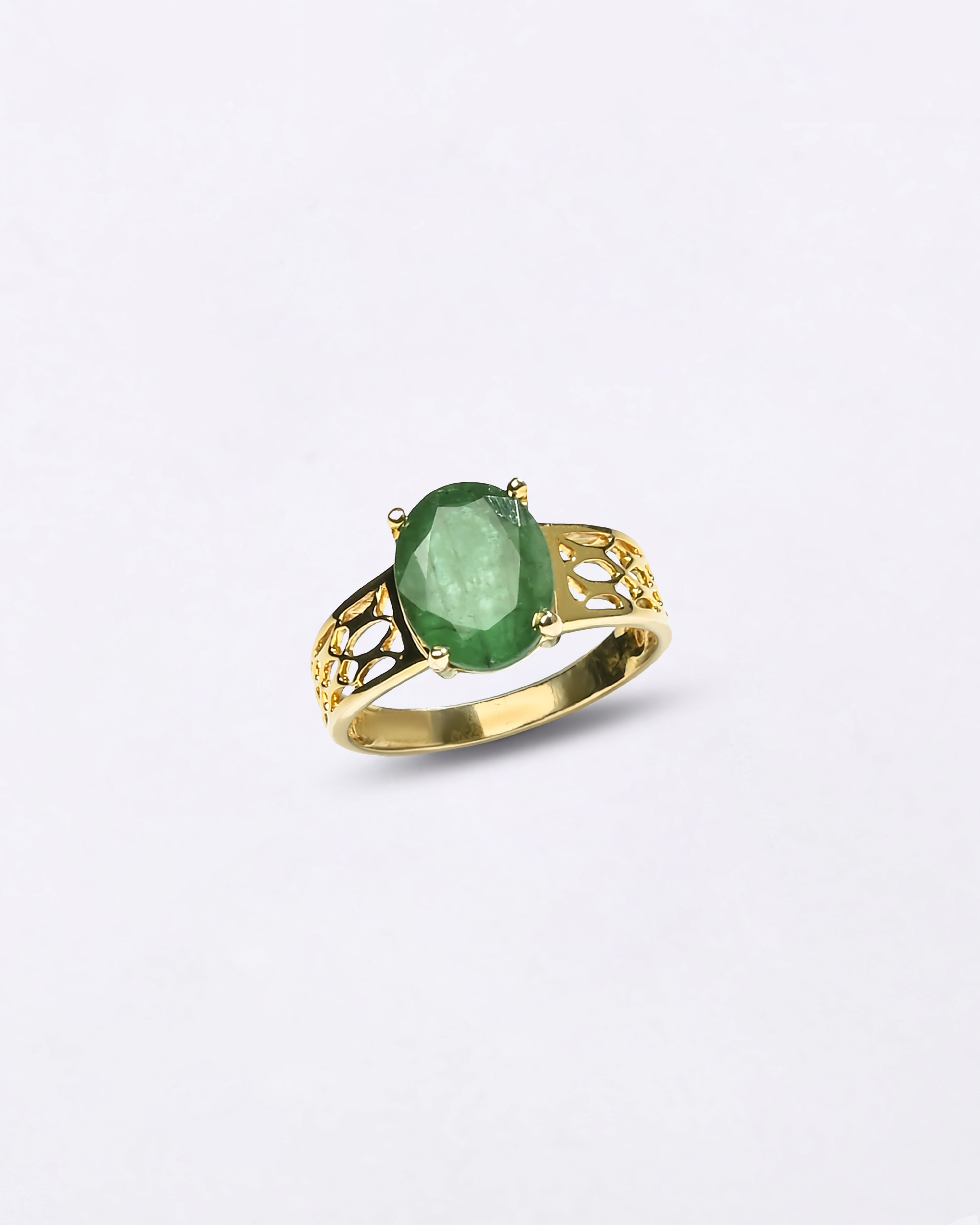 Victorian Emerald (Panna) Ring in Gold - Urja