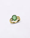 Vintage Bold Green Emerald Ring in 18K Hallmark Gold fron Myra Gems