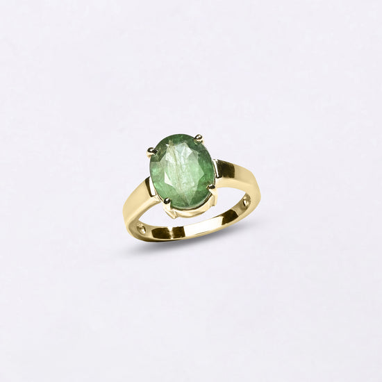 Buy Natural Emerald Ring for Women in 18K Hallmark Gold for Myra Gems