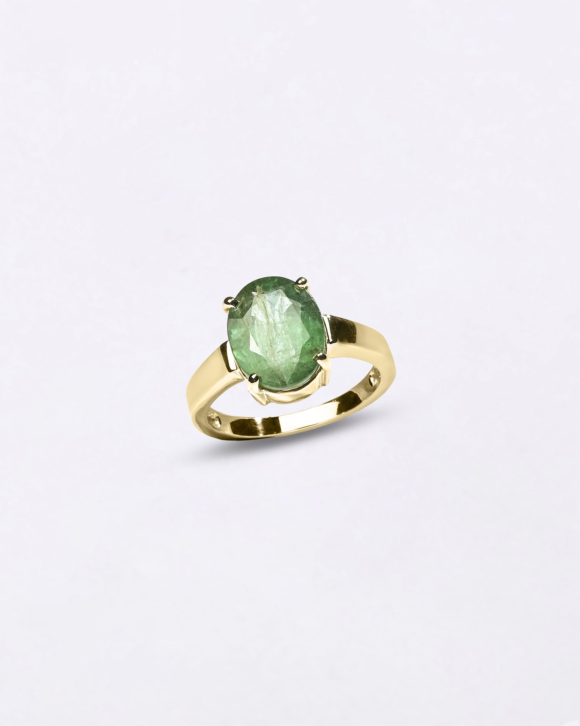 Buy Natural Emerald Ring for Women in 18K Hallmark Gold for Myra Gems