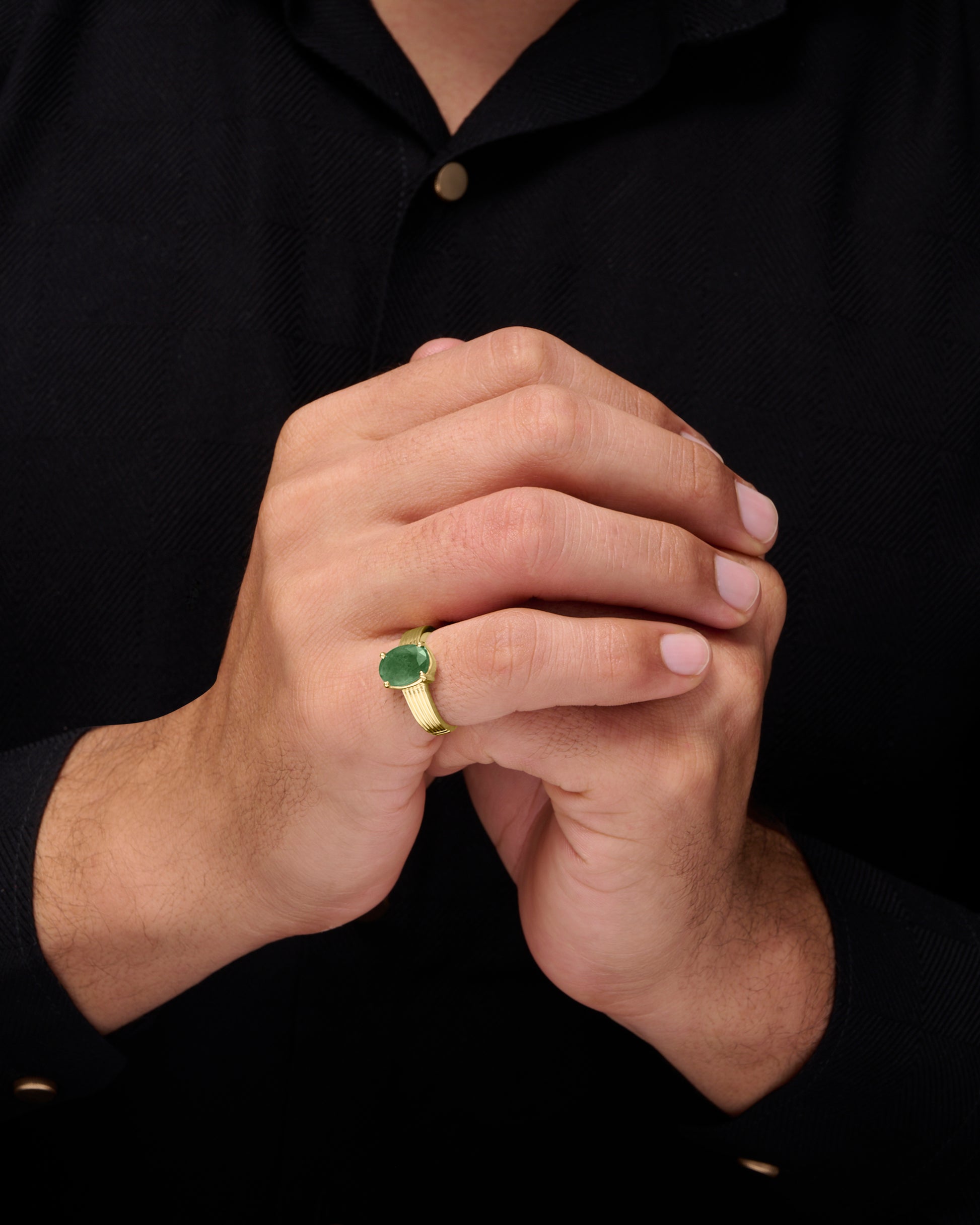 Online Emerald Gemstone Ring in 18K Hallmark Gold Buy from Myra Gems