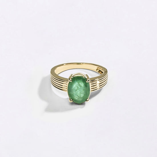 Online Emerald Gemstone Ring in 18K Hallmark Gold Buy from Myra Gems