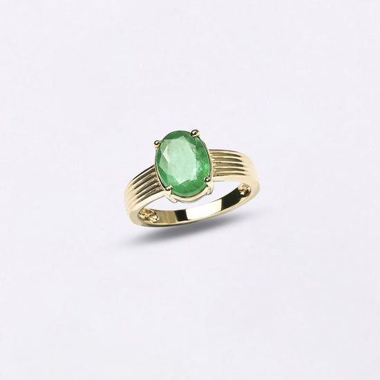 Online Emerald Gemstone Ring in 18K Hallmark Gold Buy from Myra Gems
