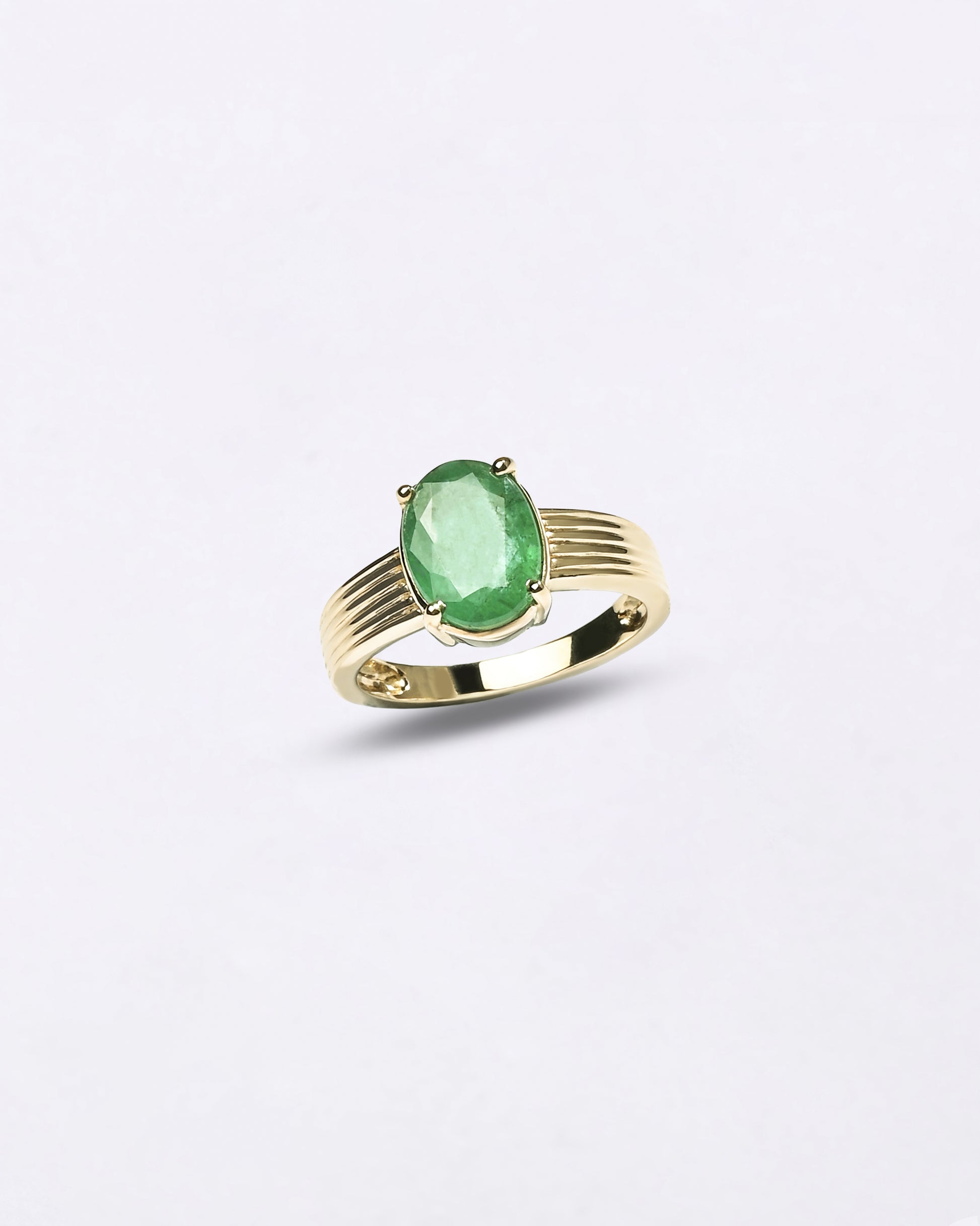 Online Emerald Gemstone Ring in 18K Hallmark Gold Buy from Myra Gems