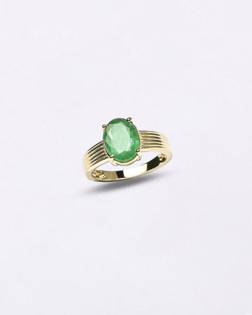 Online Emerald Gemstone Ring in 18K Hallmark Gold Buy from Myra Gems