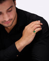 Modern Emerald Gemstone Ring in Gold from Myra Gems