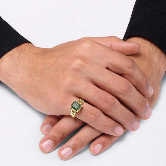 Buy Designer Emerald Ring in Gold for Girls from Myra Gems