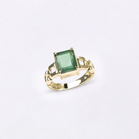 Buy Designer Emerald Ring in Gold for Girls from Myra Gems