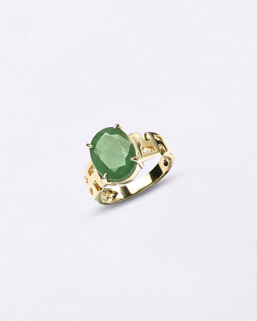 Emerald Ring for Virgo in 18K Gold from Myra Gems
