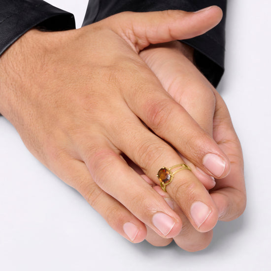 Gomed Ring in 18K Gold from Myra Gems
