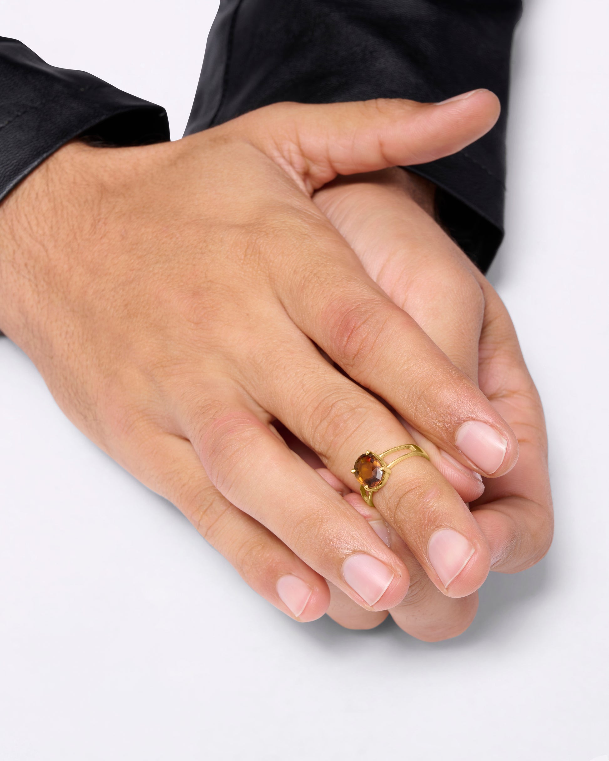 Gomed Ring in 18K Gold from Myra Gems