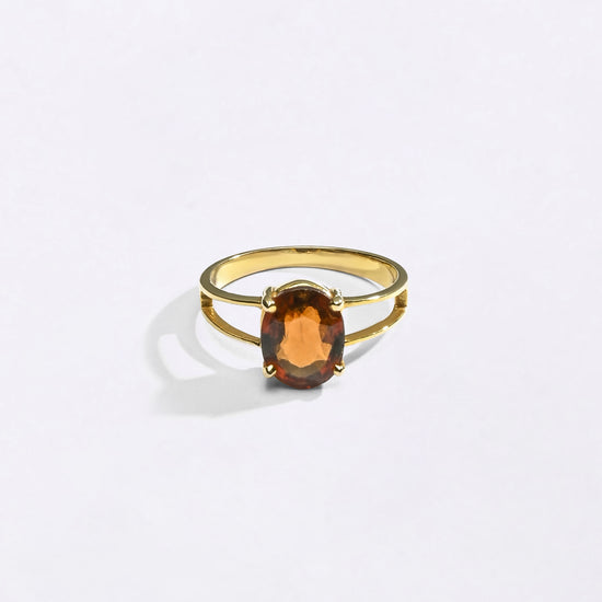 Gomed Ring in 18K Gold from Myra Gems
