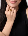 Prime Hessonite (Gomed) Ring in Gold - Square Urja