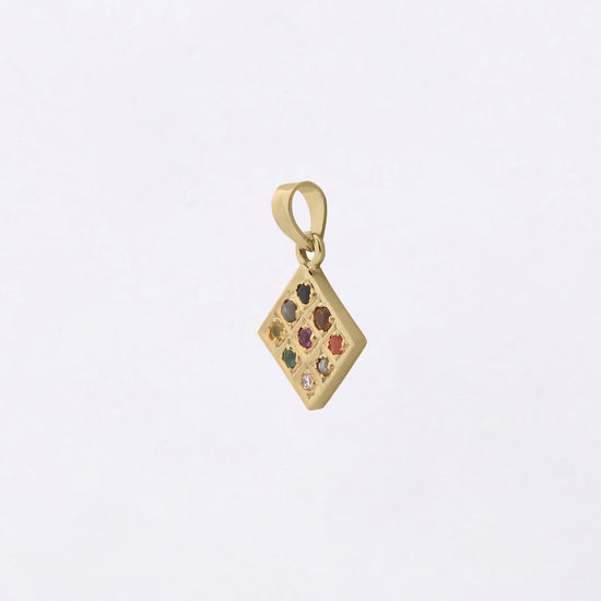 9 Stone Navgrah Pendant in 18K Gold from Myra Gems