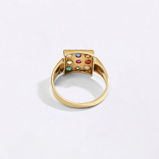 Male 9 Stone Navgrah in 750 Hallmark Gold  Buy from Myra Gems
