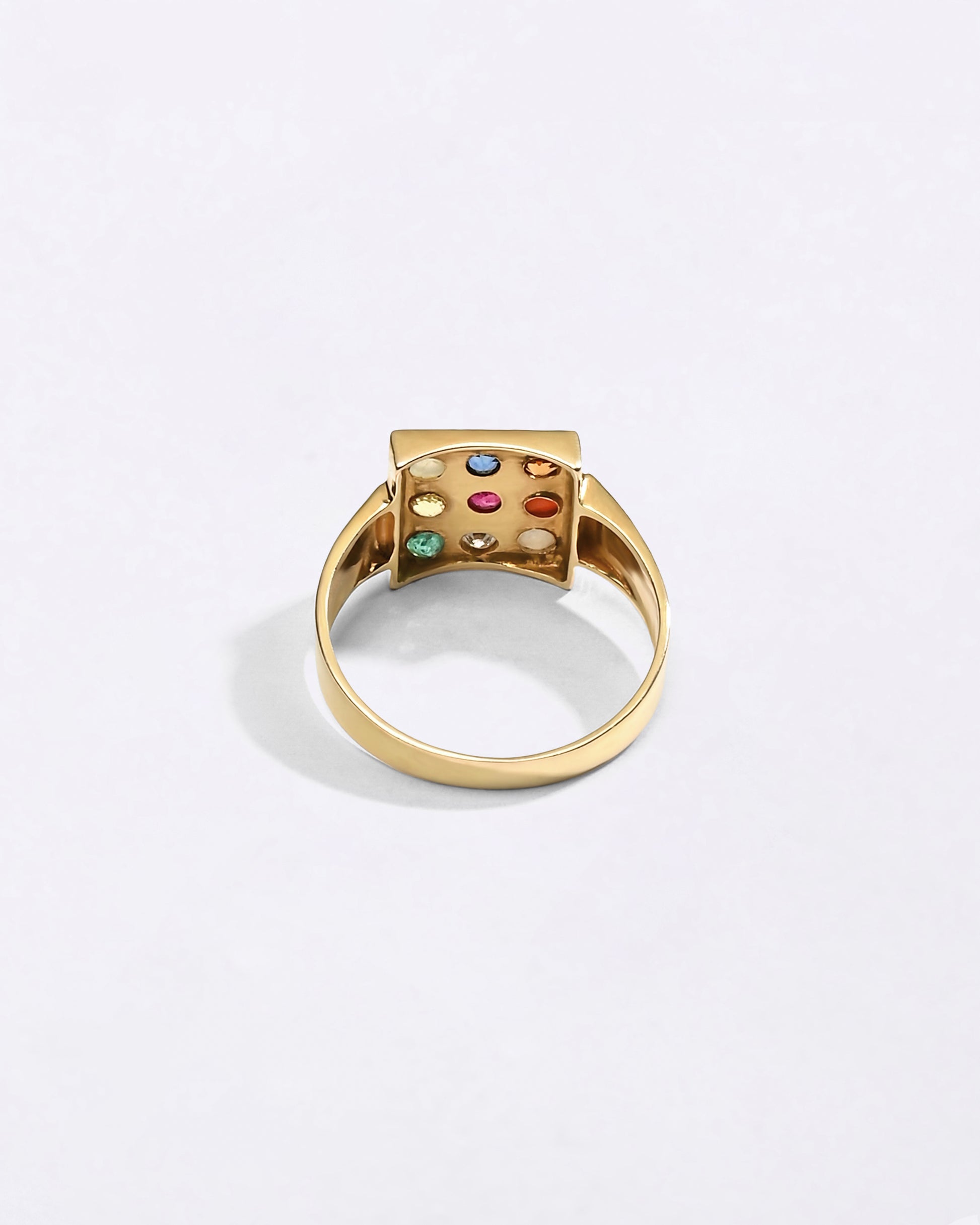 Male 9 Stone Navgrah in 750 Hallmark Gold  Buy from Myra Gems