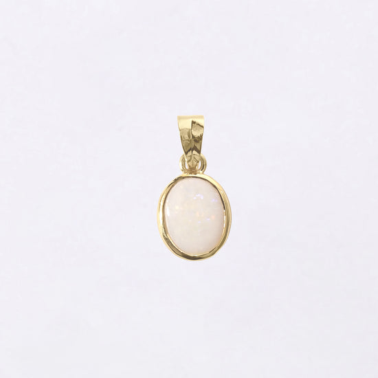 Plain Opal Pendant in 18K Gold from Myra Gems