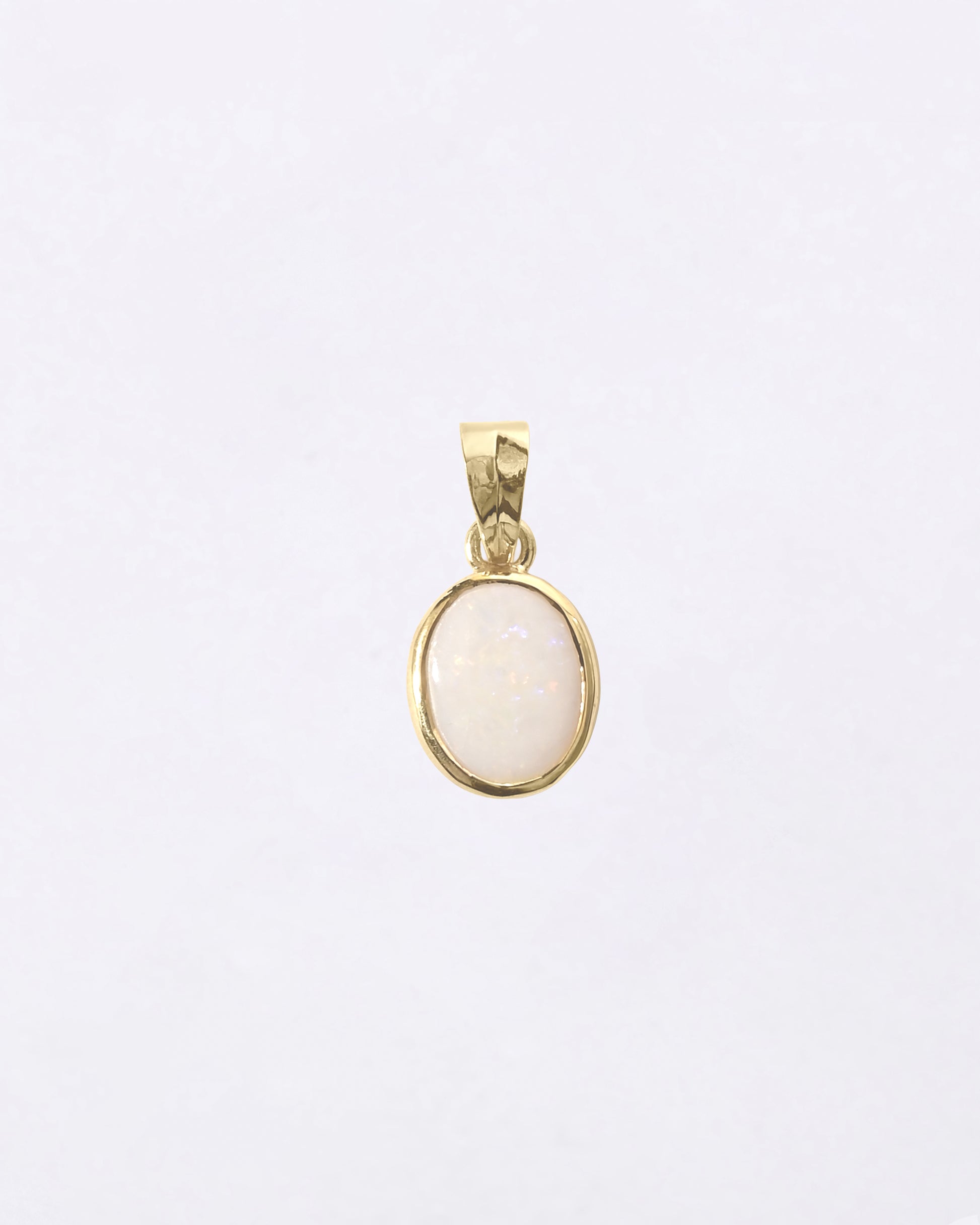 Plain Opal Pendant in 18K Gold from Myra Gems