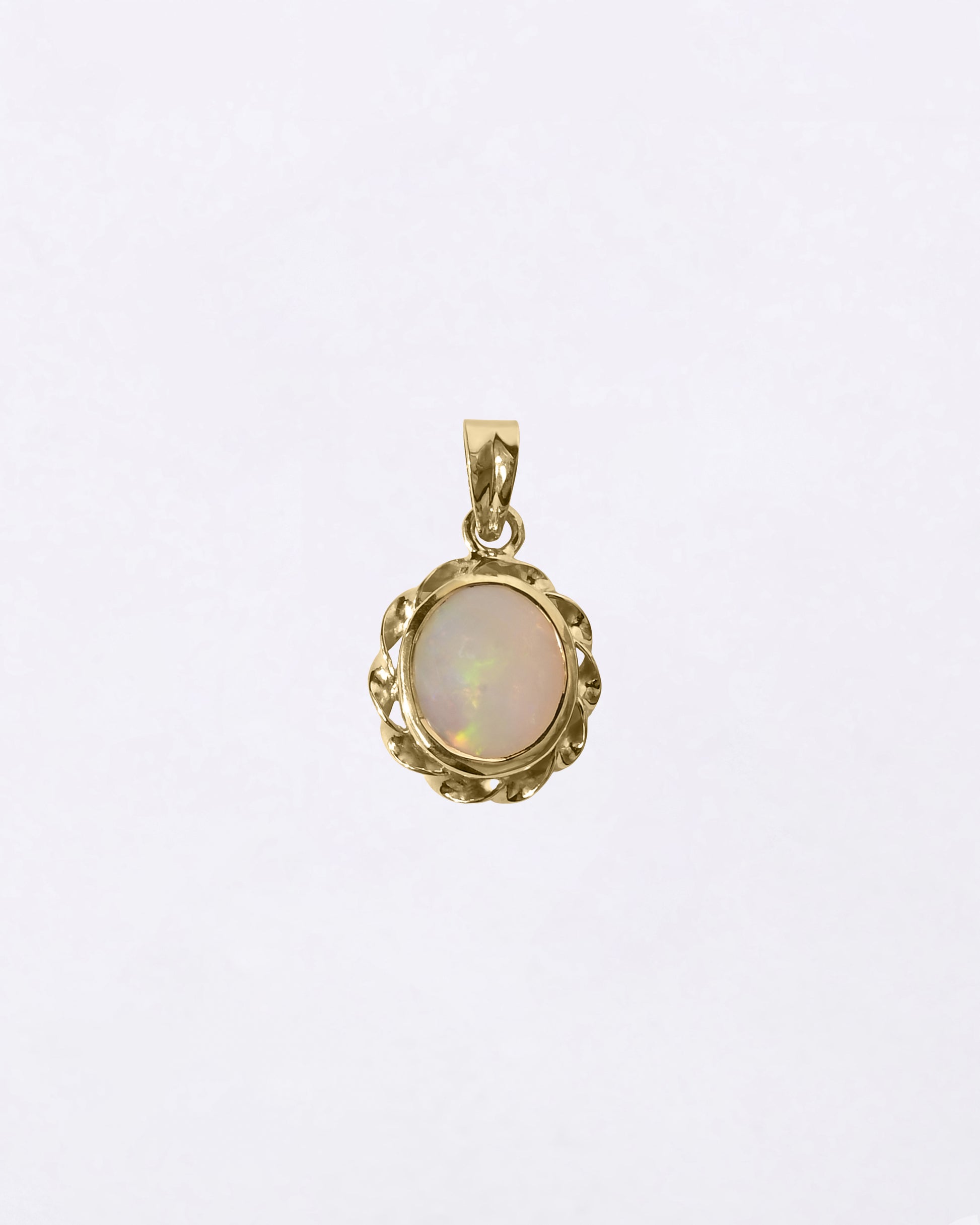 Natural Certified Opal Pendant in 18K Gold from Myra Gems