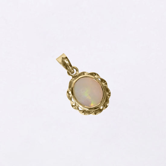 Natural Certified Opal Pendant in 18K Gold from Myra Gems