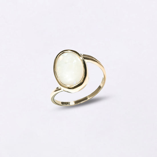 Natural Opal Doodhiya Ring in 18K Gold Buy from Myra Gems
