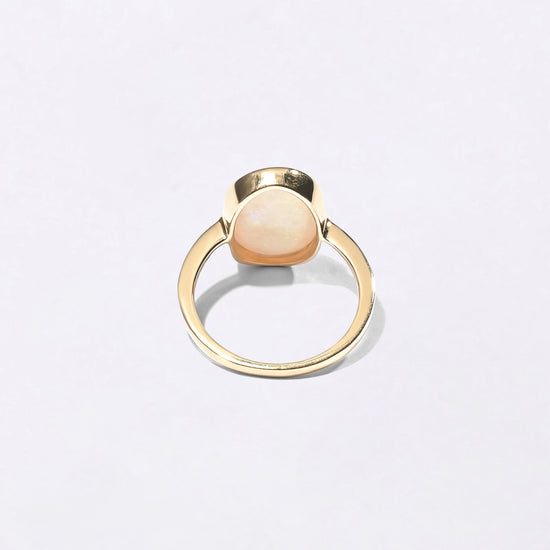 Silver Opal Stone Ring in 18K Gold from Myra Gems