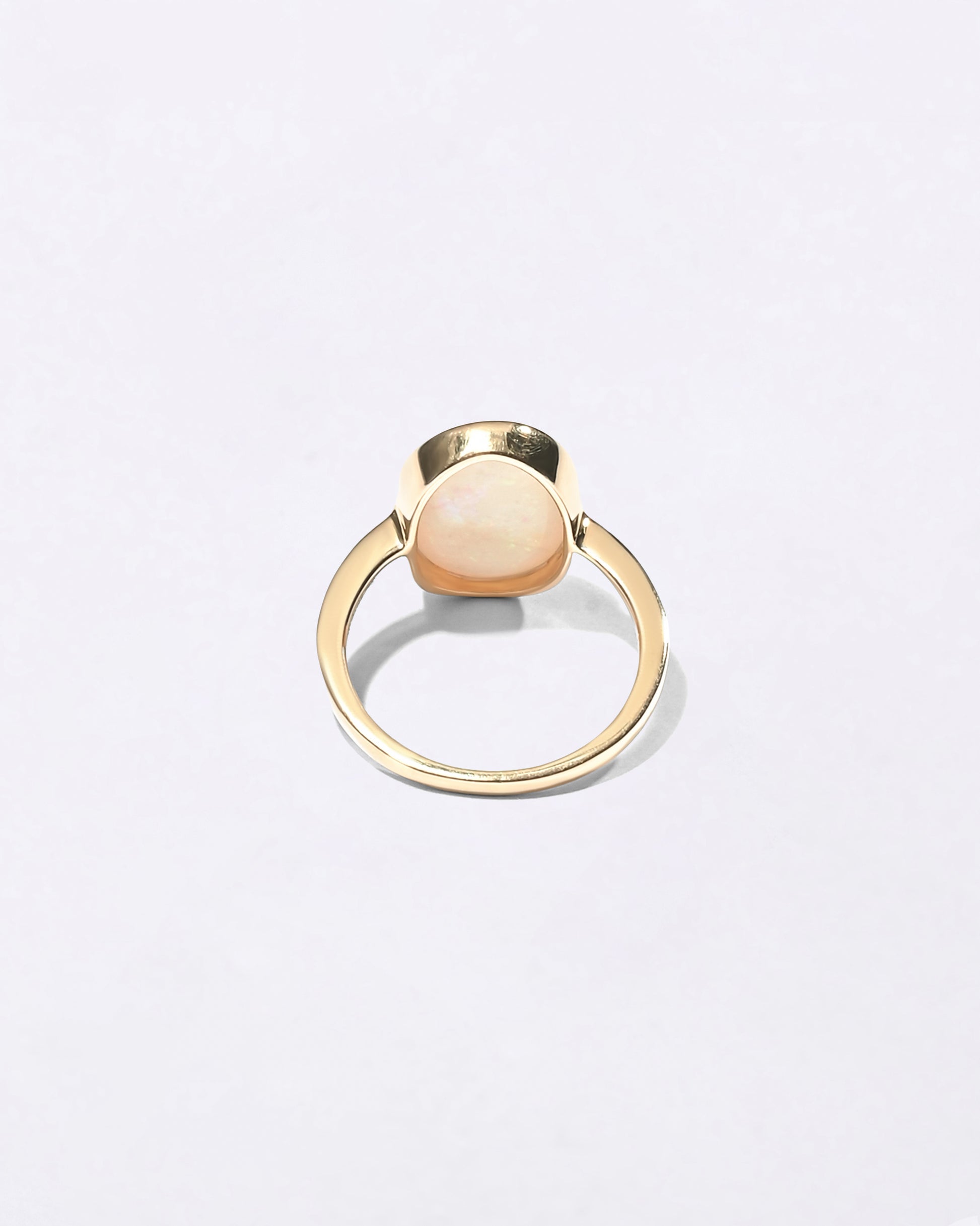 Silver Opal Stone Ring in 18K Gold from Myra Gems
