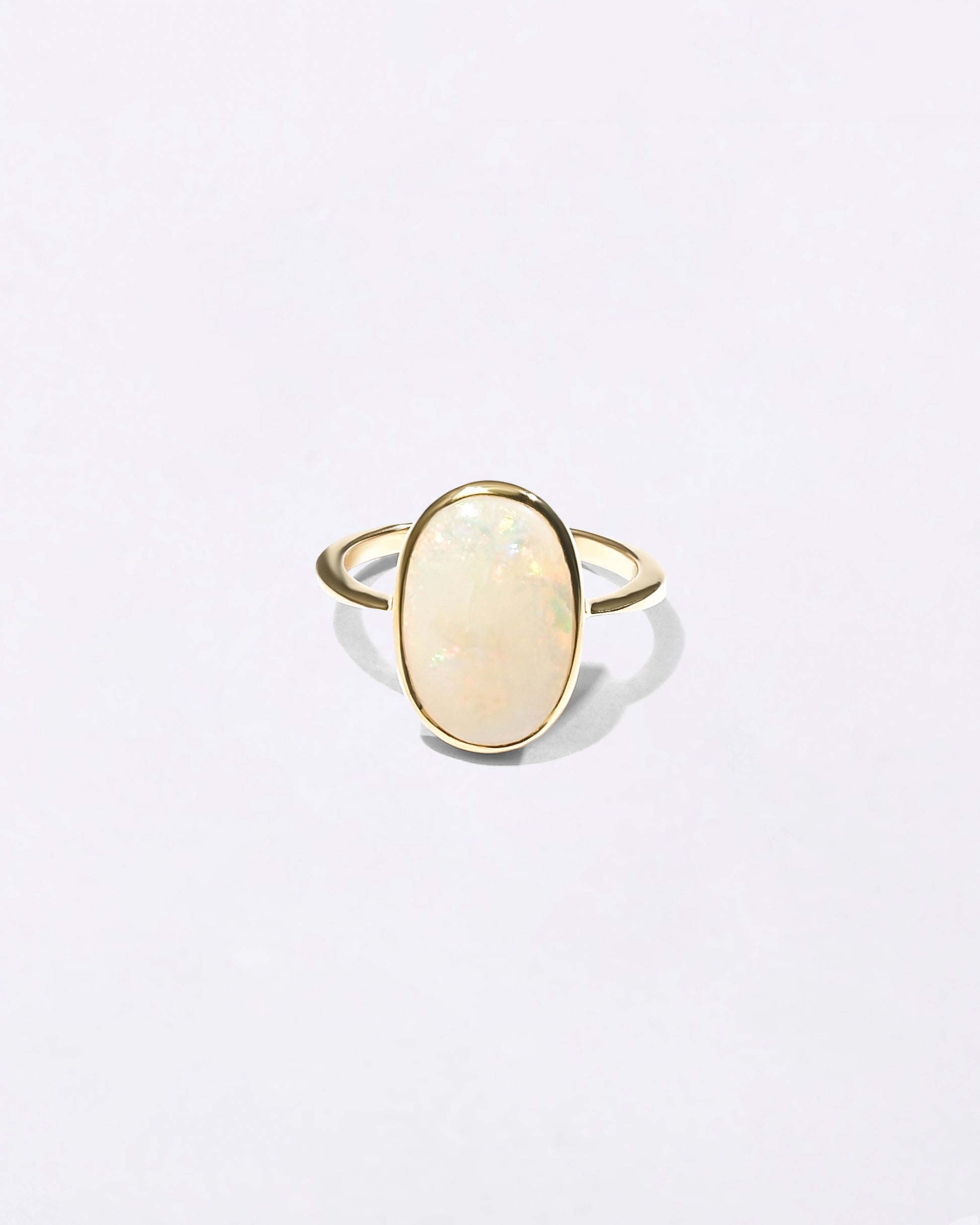 Silver Opal Stone Ring in 18K Gold from Myra Gems