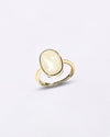 Silver Opal Stone Ring in 18K Gold from Myra Gems