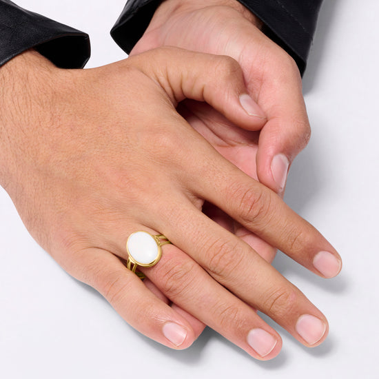 Magical Opal Doodhiya Ring in 18K Gold from Myra Gems