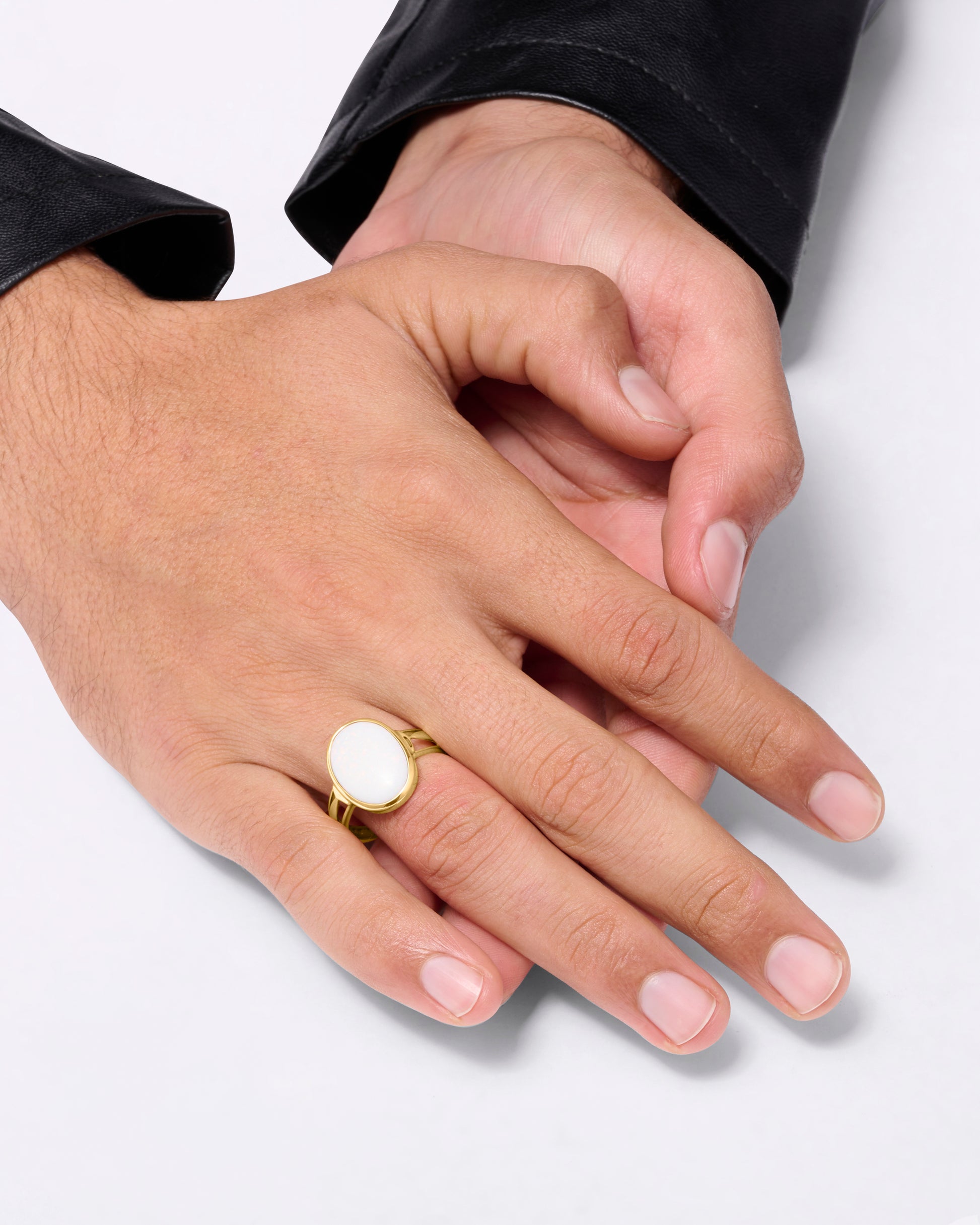 Magical Opal Doodhiya Ring in 18K Gold from Myra Gems
