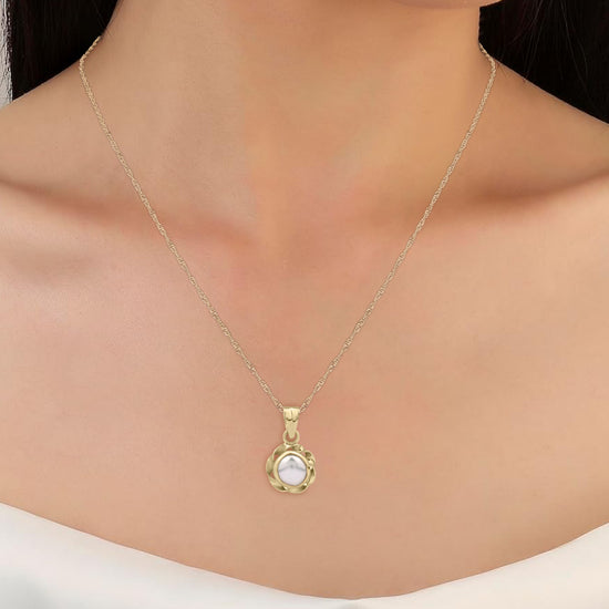 Original Pearl Moti Pendant in 18K Hallmark Gold from Myra Gems